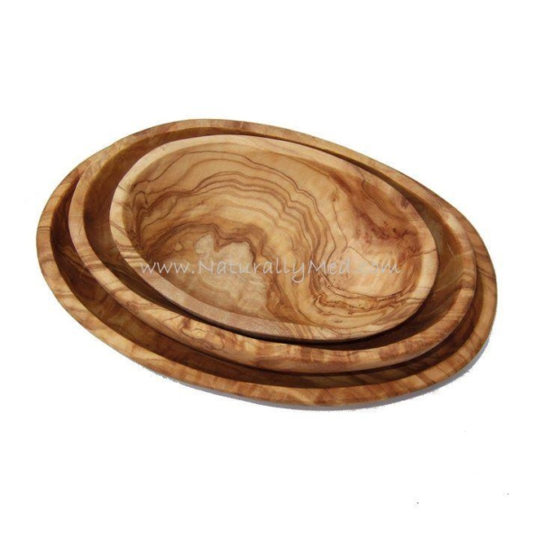 Olive Wood Stackable Oval Dishes Naturally Med
