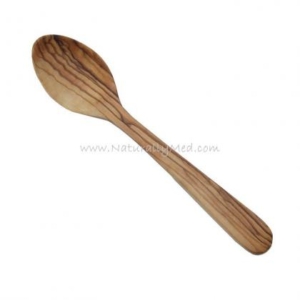 Olive Wood Dessert Spoon - 8"