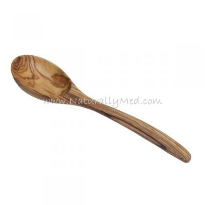Olive Wood Shallow Ladle / Serving Spoon