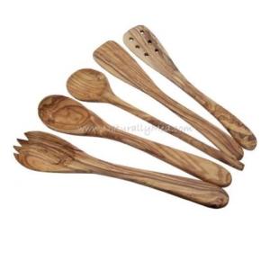 Olive Wood Utensil / Cutlery / Spoon Set - 5 Pieces