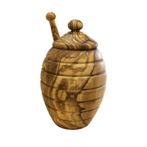 Olive Wood Honey Pot With Dipper