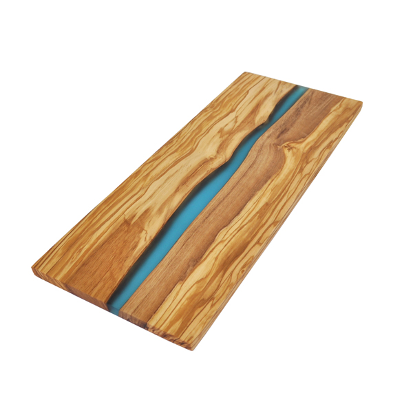 Olive Wood Board with River of Blue Resin