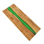 Olive Wood Board with Green Resin
